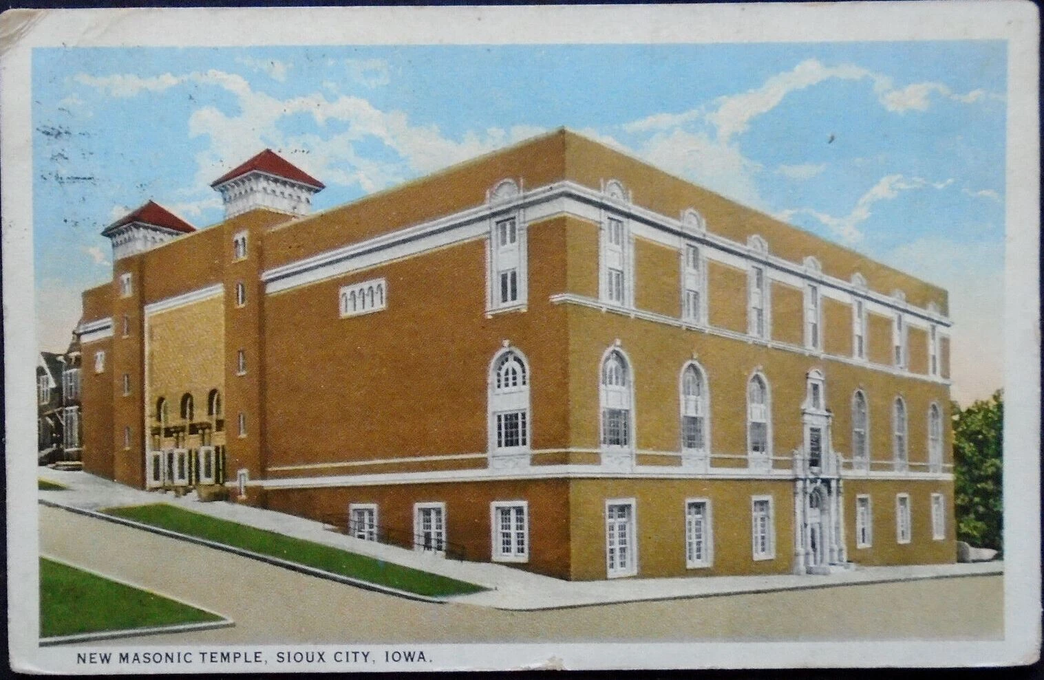 Sioux City, New Masonic Temple, postmarked, circa 1920's
